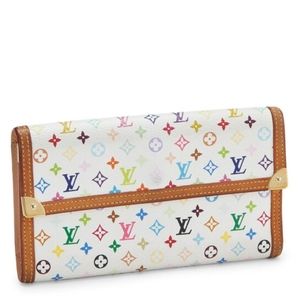 LOUIS VUITTON WHITE MONOGRAM MULTICOLORE INTERNATIONAL WALLET